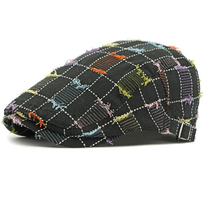 Men Women Vintage Artist Painter Plaid Beret Hat