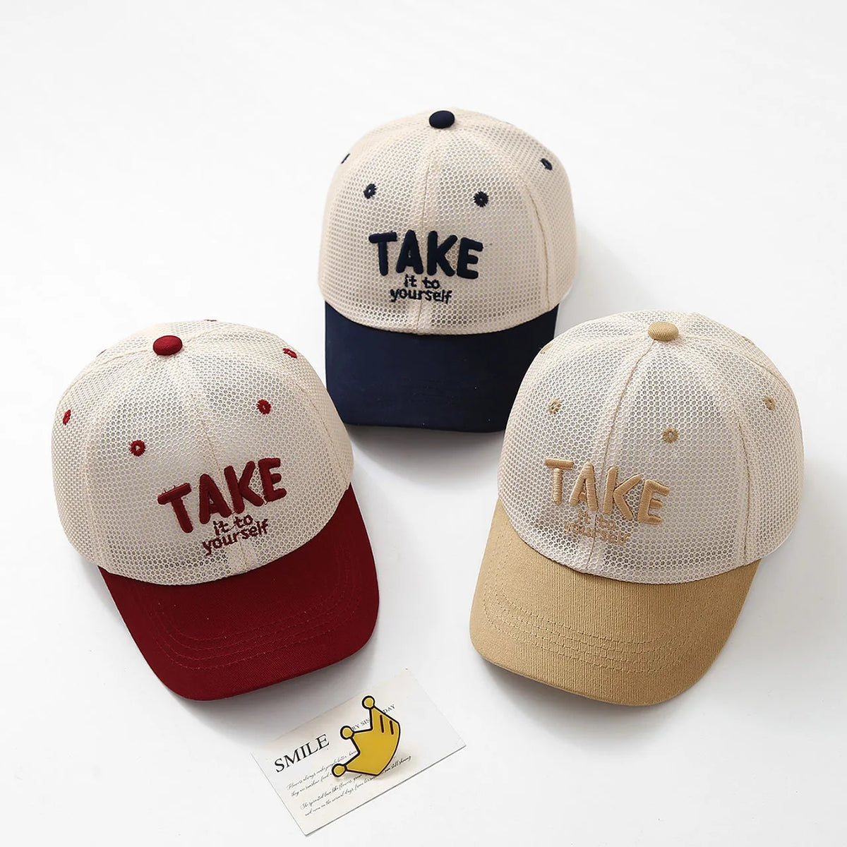 Letter Embroidered Baseball Cap For Kids Summer Sunscreen Mesh Hat Boy Girl Toddler Outdoor Breathable Sun Hats