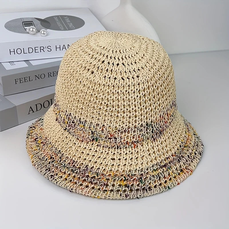 Hook Woven Sun Hat, Large Brim Sun Protection Straw Hat