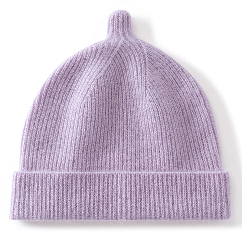 Korean Fashion Cashmere Hats Girls Boys Solid Color Outdoor Warm Caps Kids