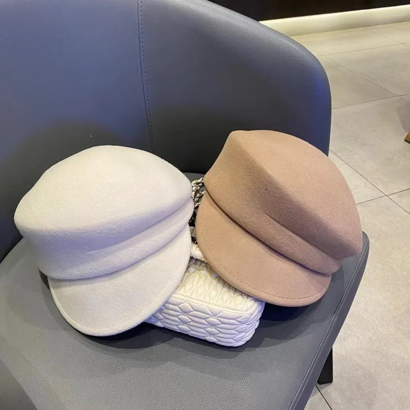 Trendy British Korean Style Baker Boy Trooper Hat