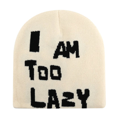 Y2k Letter Butter Knit Hats Skullies Beanies Autumn Winter Warm Hat