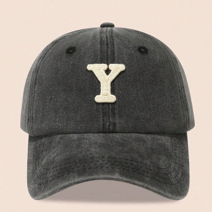 Washed Letter Embroidered Baseball Caps