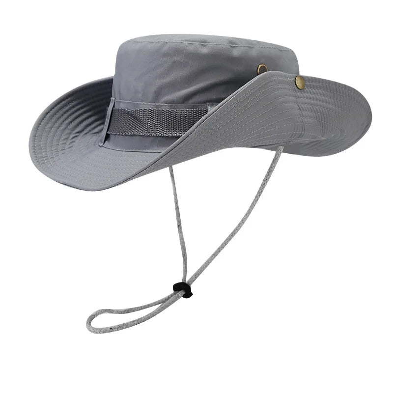 Solid Drawstring Women Bucket Hats Men Cap