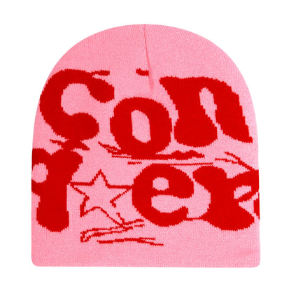Y2K Letter Knitted Winter Autumn Beanie Cap Men Women
