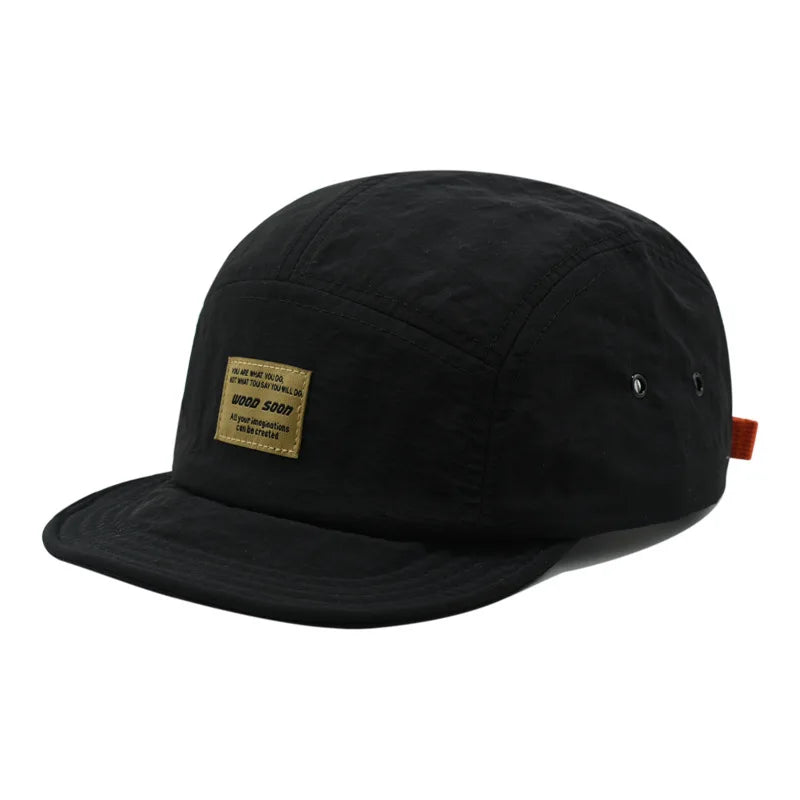 Fashionable Slim-Fit Patch-Lettered Five-Piece Fabric Quick-Drying Baseball Cap