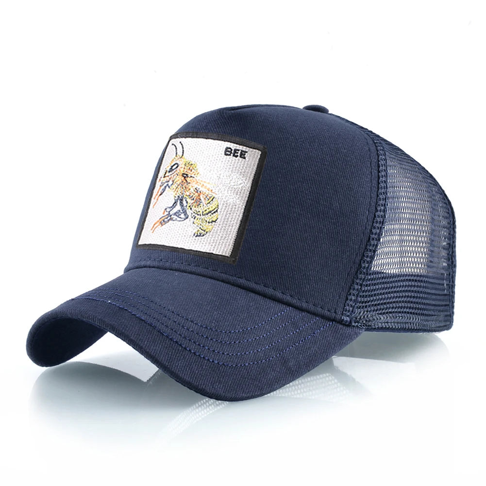Fashion Unisex Baseball Cap With Embroidery With Bee Patch Men's