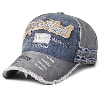 New Retro Old Caps For Men Embroidered Letter Baseball 1969 Edged Caps