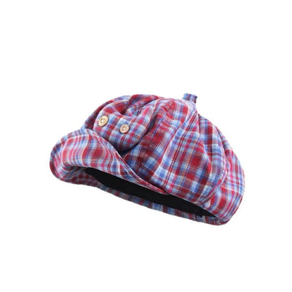 Retro Korean Style Japanese Button Hat Short Brim