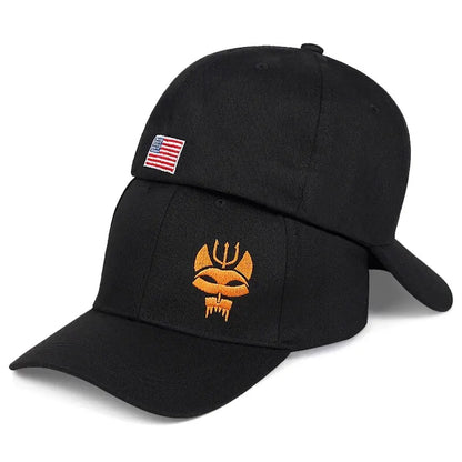 Unisex Forked Wolf Embroidery Camouflage Baseball Caps Spring and Autumn Outdoor Adjustable Sunscreen Hat