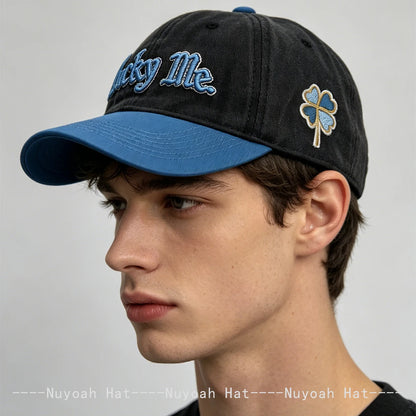 3D Lucky Four-Leaf Clover Letter Embroidery Baseball Hats