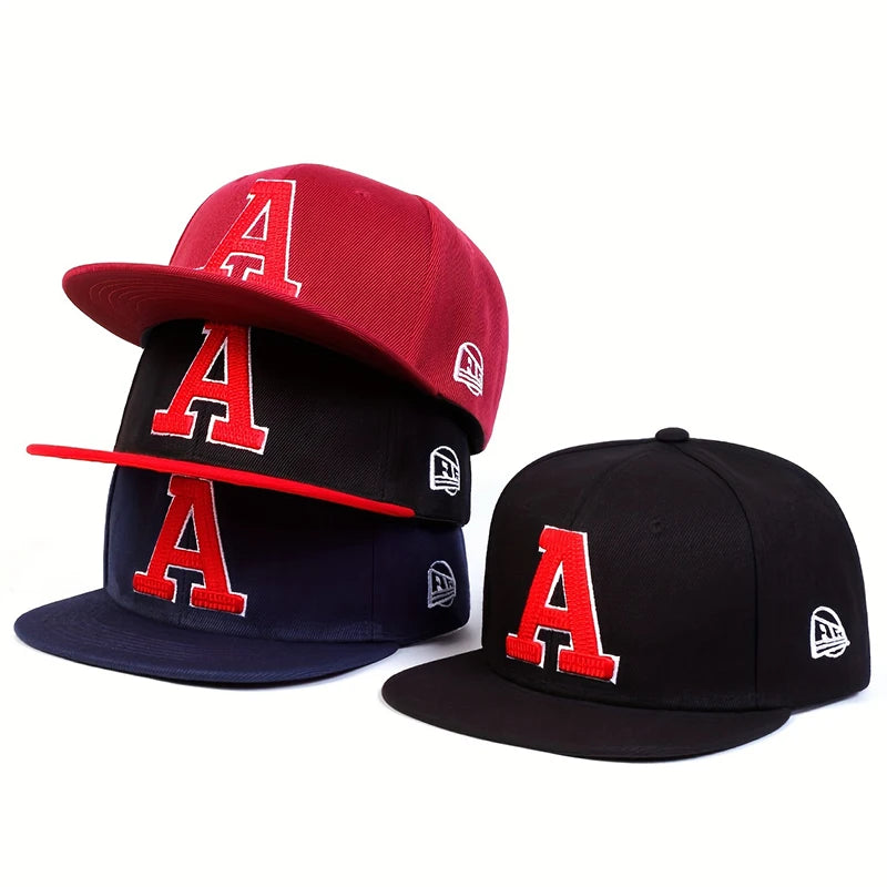 Unisex A Letter Embroidery Hip Hop Hat Outdoor