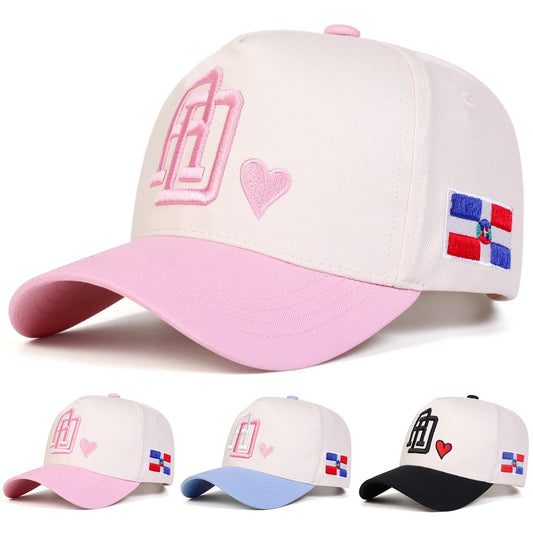 Unisex RD Letter Love Embroidery Baseball Caps Spring Autumn