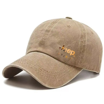 Jeep 2026 New Hat Trend Brand Aged Washed Cotton Soft-Top Baseball Caps