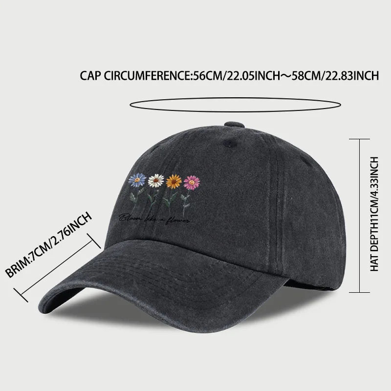 Vintage Washed Daisy Baseball Cap