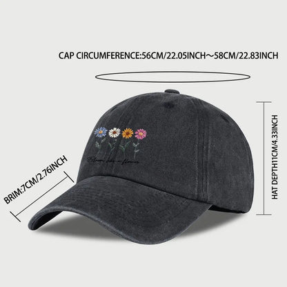 Vintage Washed Daisy Baseball Cap