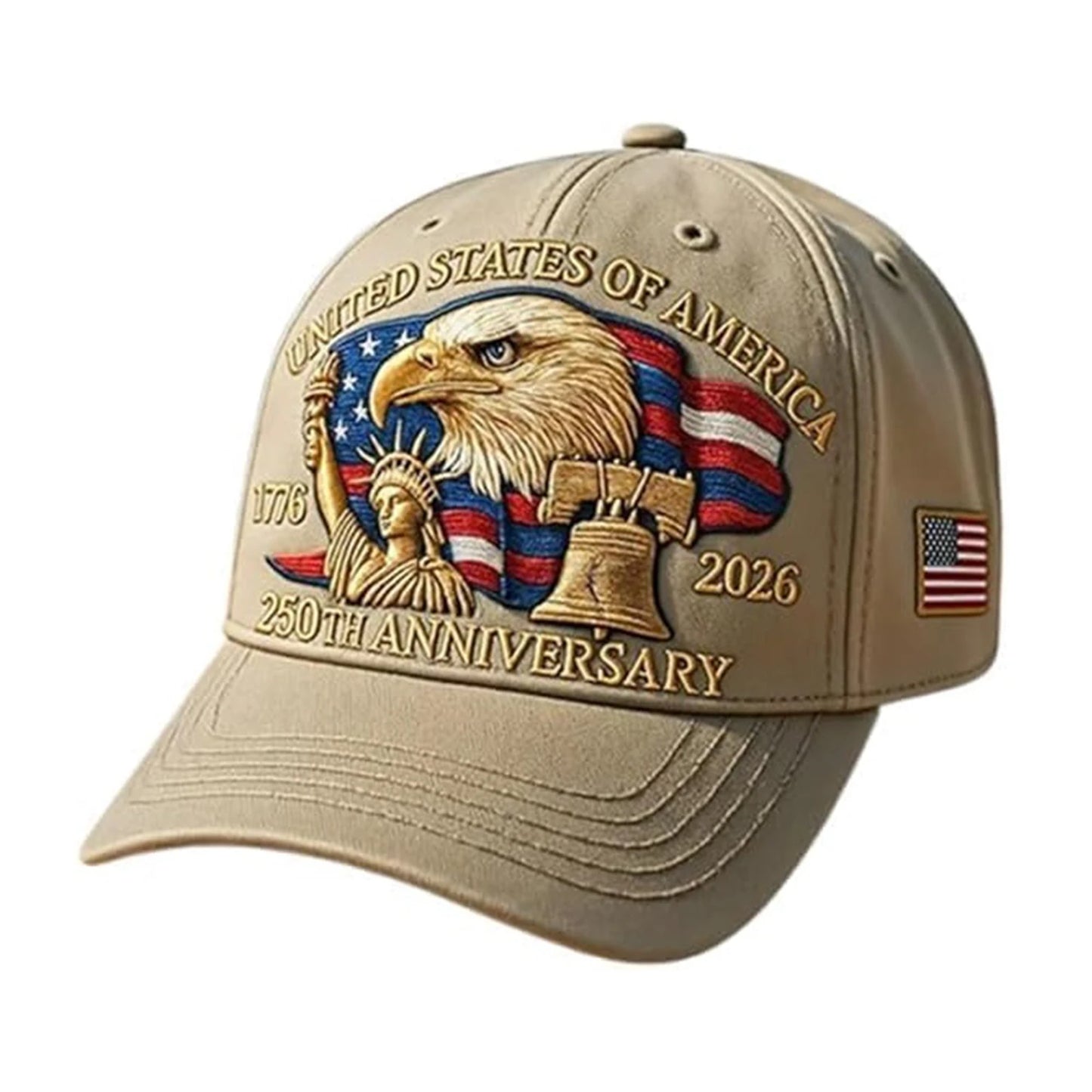Breathable Patriotic Baseball Cap US 250th Anniversary Cap Retro Washed Versatile Patriotic Cap