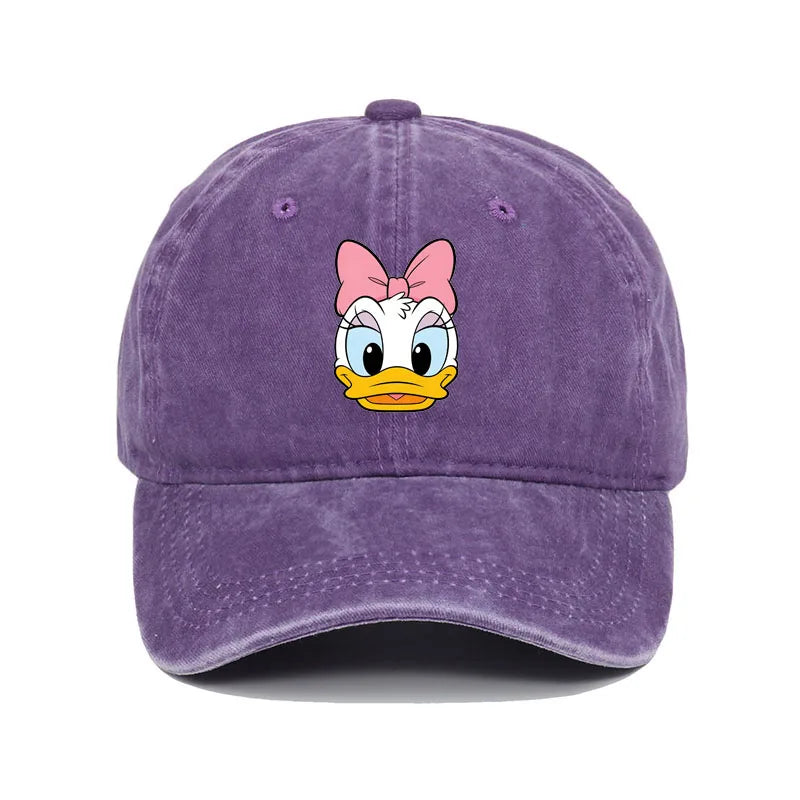 Unisex Vintage Washed Mickey Minnie Print Baseball Cap for Men Women