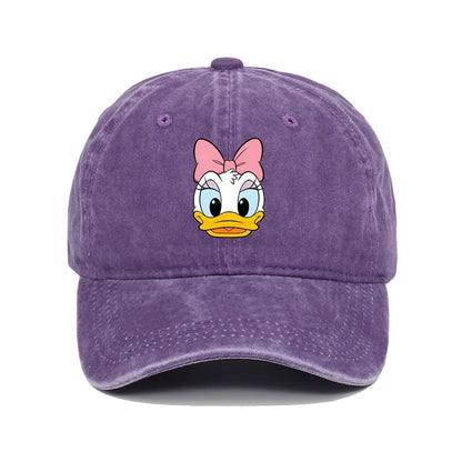 Unisex Vintage Washed Mickey Minnie Print Baseball Cap