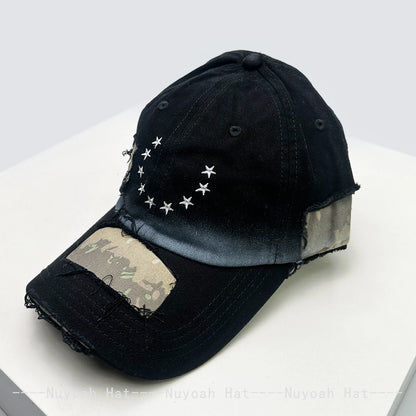 New Men Women Niche Patchwork Embroidered Stars Baseball Hats
