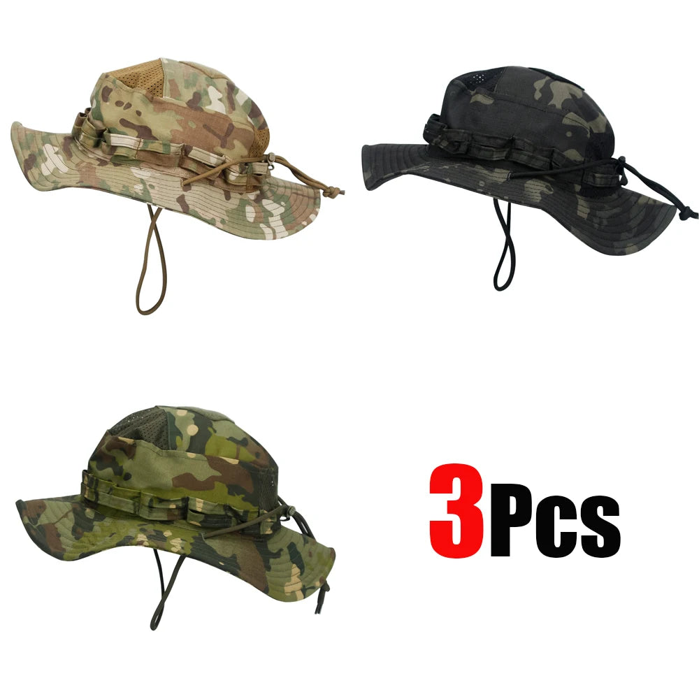 Camo Boonie Hat Sunscreen Breathable Bucket Hat Men's Outdoor