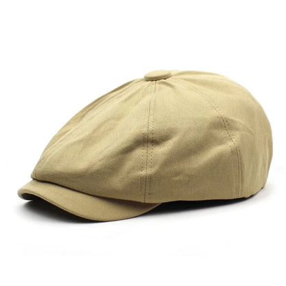 Men's Octagonal Newsboy Hat Cotton Cap French Street Style