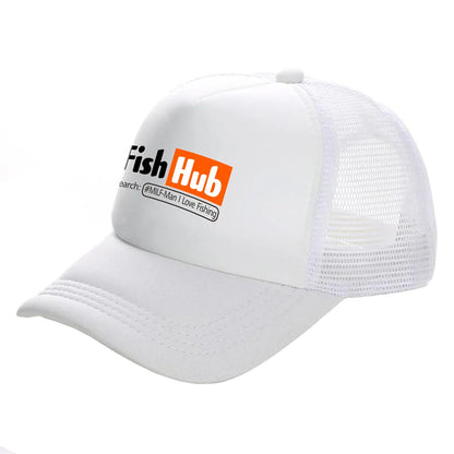 Fish Hub Trucker Cap Men Funny Fishing Hat Baseball Cap
