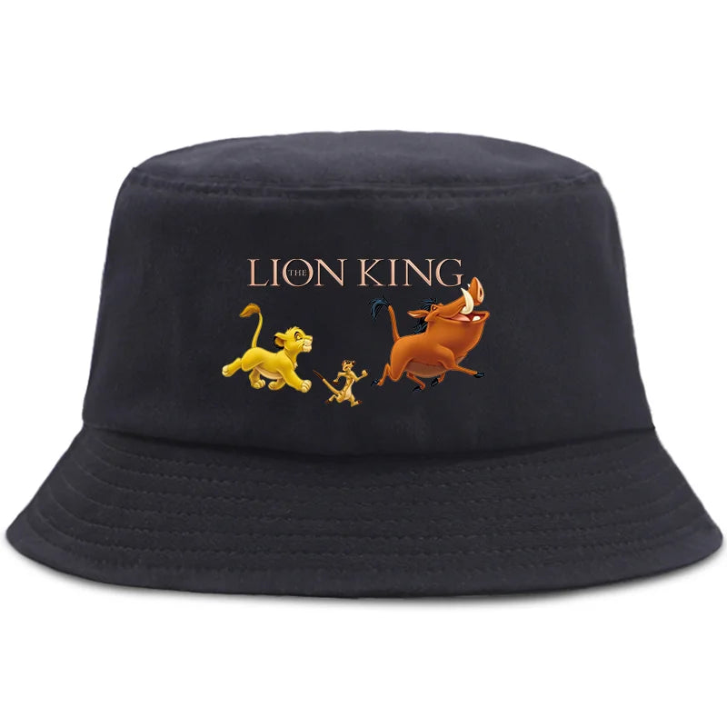 Anime The Lion King Printed Fisherman Hat Cute Cartoon Bucket Hats Autumn Summer