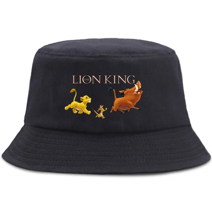 Anime The Lion King Printed Fisherman Hat Cute Cartoon Bucket Hats Autumn Summer