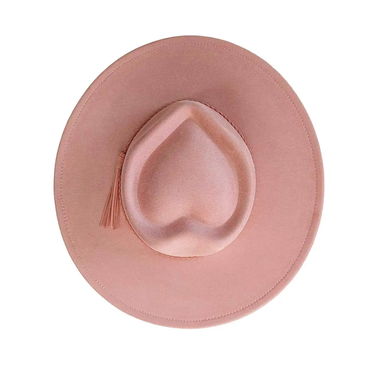 Vegan Suede Hat Teardrop Shape 9.5cm Wide Brim Fedora Hat Men's And Women's