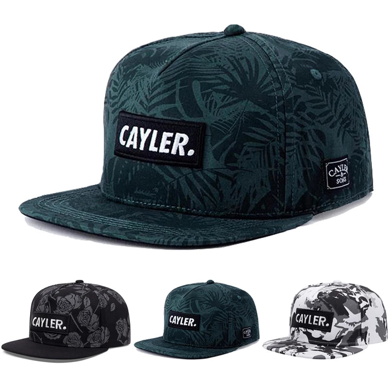 Flat Edge Hat Cayler Leaf Rose Camouflage Personalized Skateboarding Hip Hop Hat