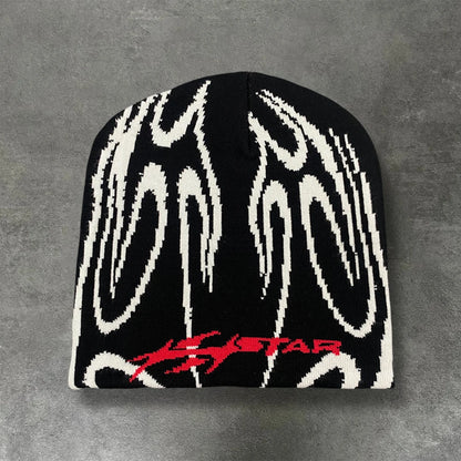 Casual Hip-Hop Street Style Striped Jacquard Pullover Hat