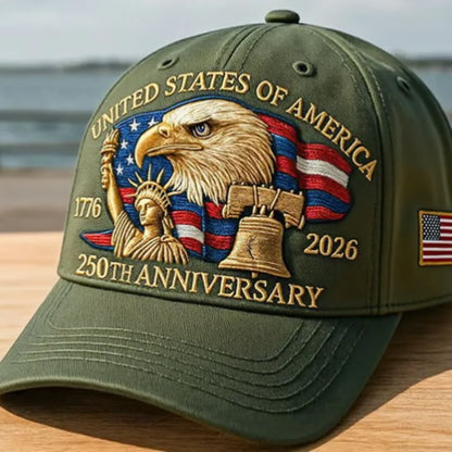 250 Years Of Freedom Baseball Cap USA 1776-2026 Anniversary Hat