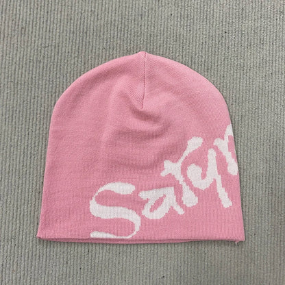 Spring Letter Pattern Knitted Hat  Hoodie Unisex Streetwear
