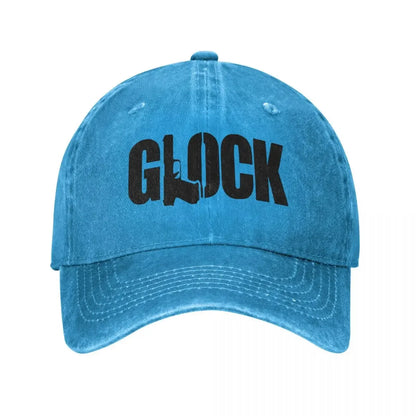 Glock Tactical Shooting Gun Baseball Caps Distressed Denim Snapback Cap