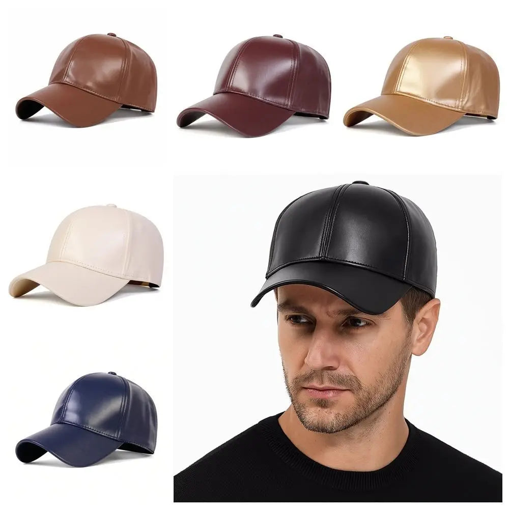 Simple Fashion PU Solid Baseball Cap Casual Caps