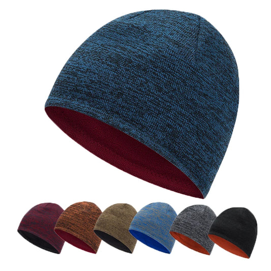 Men's Trendy Warm Ski Beanie Hat Women's New Outdoor Fashion Double-Sided