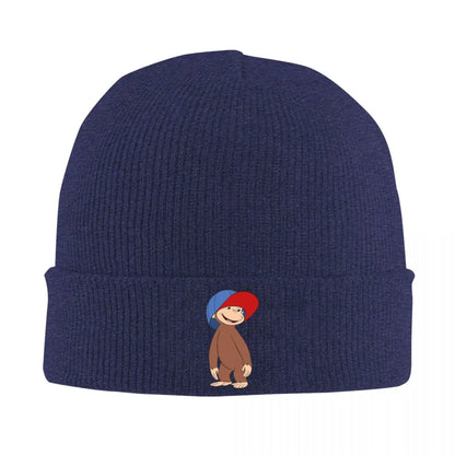 Anime Curious George Monkey Warm Knitted Cap Winter Knit Bonnet Hat