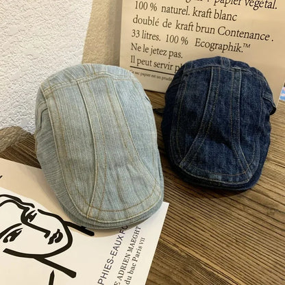 Unisex Plaid Vintage Beret Hats For Men Women British Painters Beret Cap