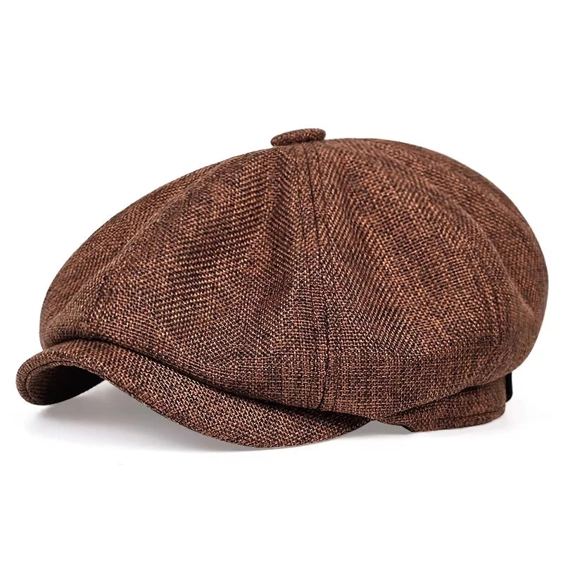 New Men Casual Newsboy Hat Spring Summer Thin Retro Beret
