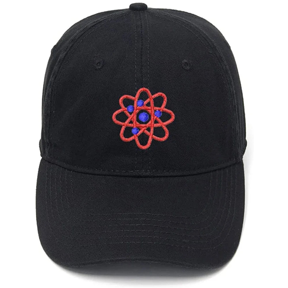 Men's Baseball Cap Atom Science Embroidery Hat Cotton Embroidered Casual Baseball Caps