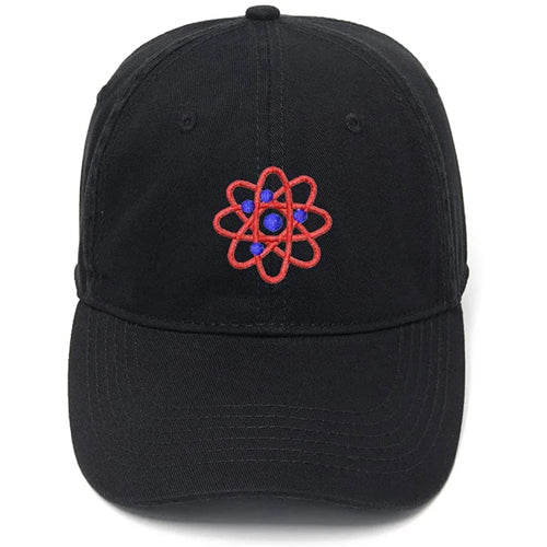 Men's Baseball Cap Atom Science Embroidery Hat Cotton Embroidered Casual Baseball Caps