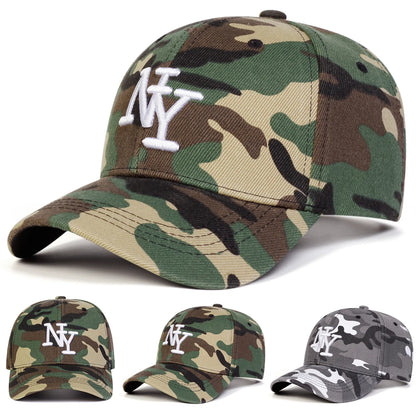 Unisex NY Letter Embroidery Camouflage Baseball Caps