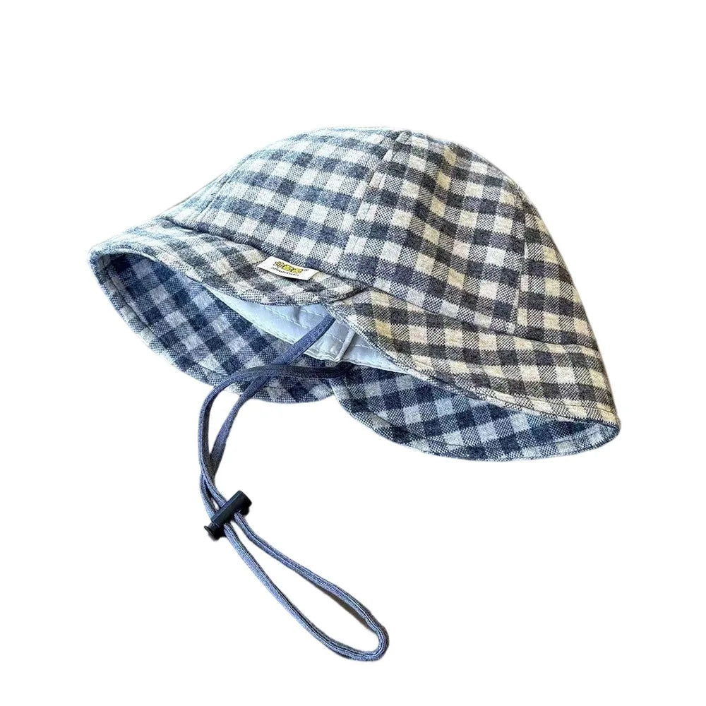 New Plaid Hat Adjustable Windproof Bucket Hat Fisherman Cap Summer Season