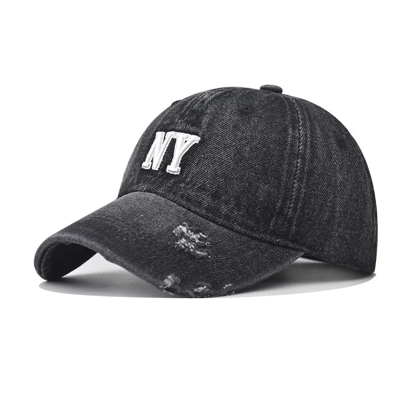 Unisex Letter Embroidery Denim Baseball Cap