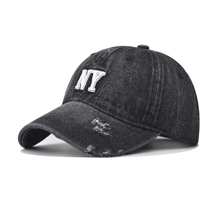 Unisex Letter Embroidery Denim Baseball Cap