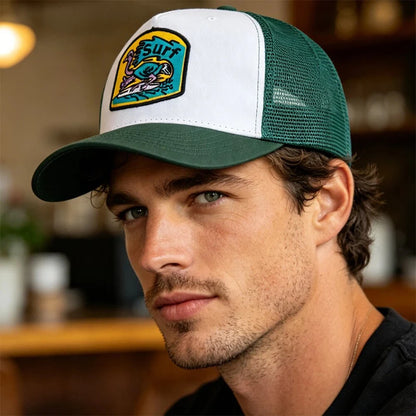 New Unisex Embroidered Trucker Hat For Men Curved Front Half Mesh Baseball Cap Patch Logo Breathable Mesh Back