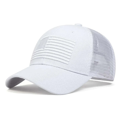 American Flag Embroidery Baseball Hat Adjustable UV Protect Duck Tongue Cap