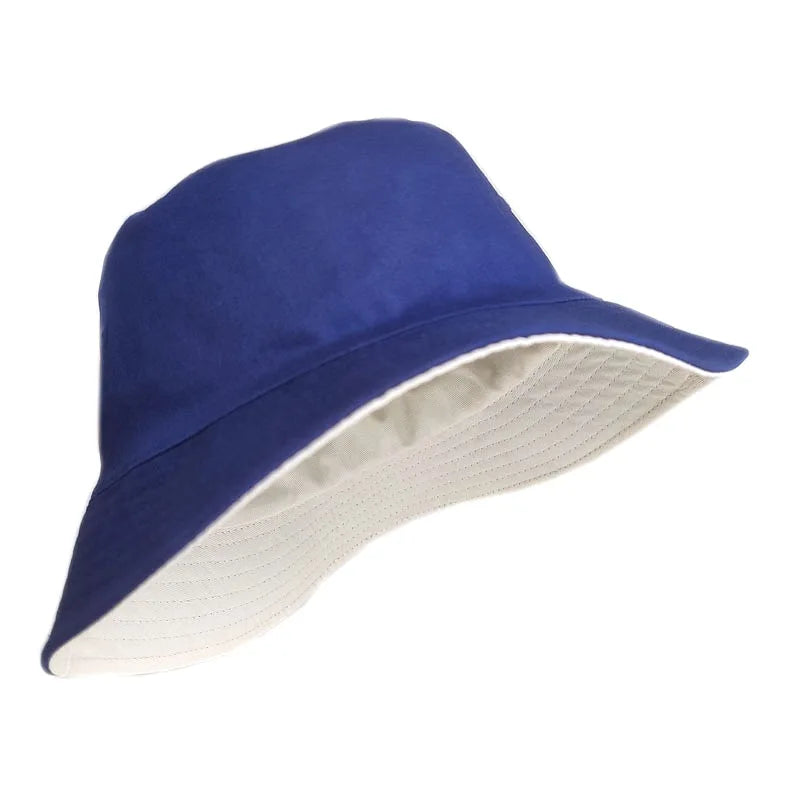 Reversible Bucket Hat Lady Summer Cotton Wide Brim Sun Caps