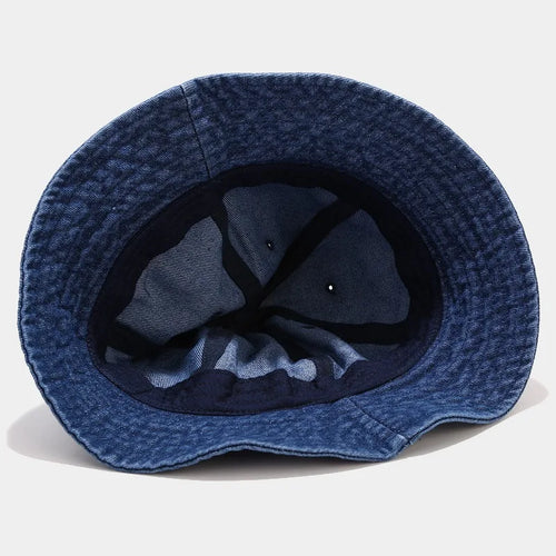 Round Denim Bucket Hat Unisex Adult Visor Caps